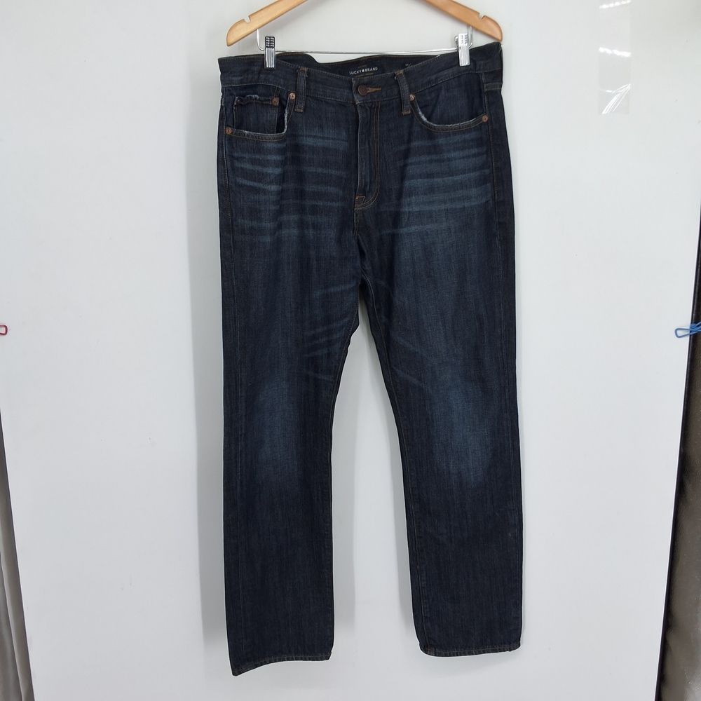 Lucky Brand 34/32 Athletic Slim Dark Blue Straight Jeans for Men